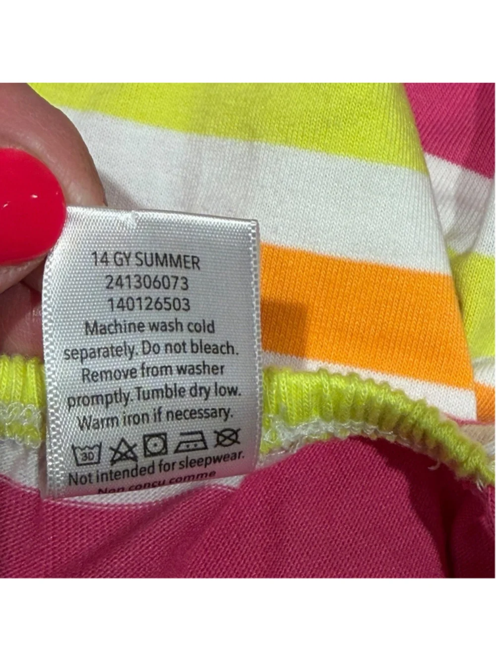 Gymboree Girls Striped Bubble Tank Top Sz 4 Pink White Orange Green‎ Neon Summer